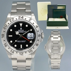 2007 MINT Rolex Explorer II 16570 Stainless Steel Black Date 3186 40mm Watch Box