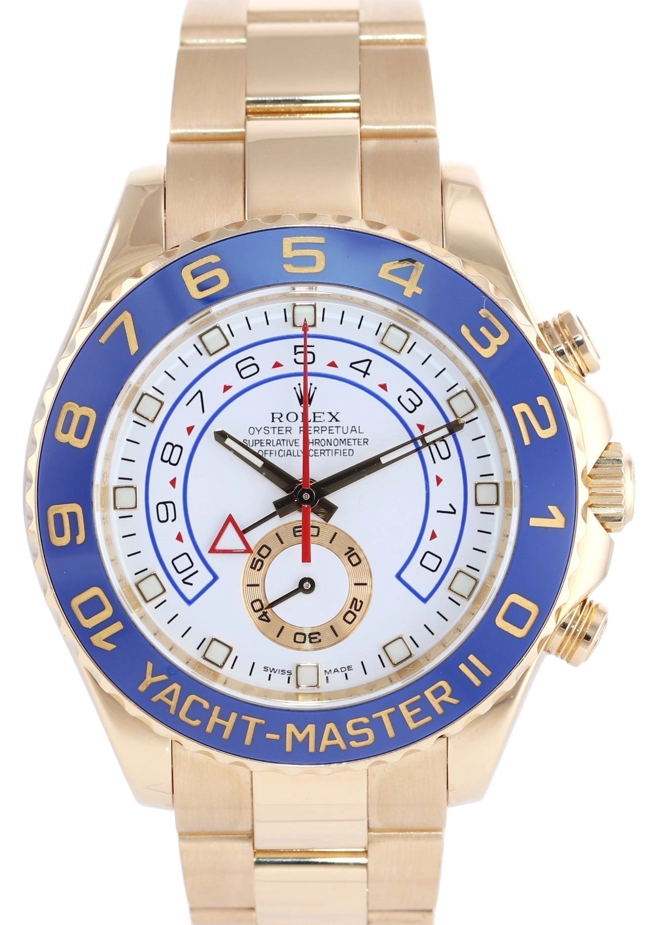 2016 PAPERS BLUE HANDS Rolex Yacht-Master 2 Yellow Gold 116688 44mm Watch Box