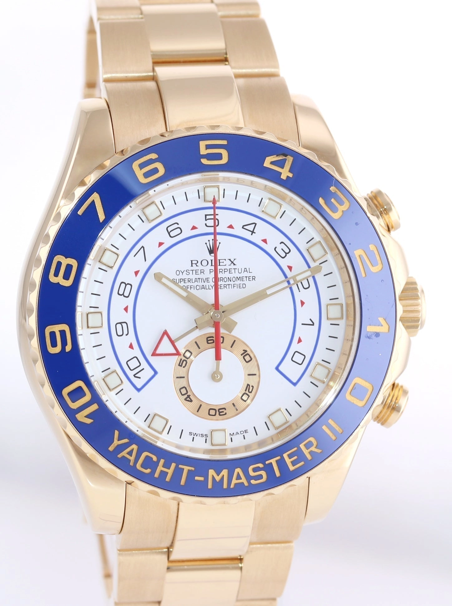 2016 PAPERS BLUE HANDS Rolex Yacht-Master 2 Yellow Gold 116688 44mm Watch Box