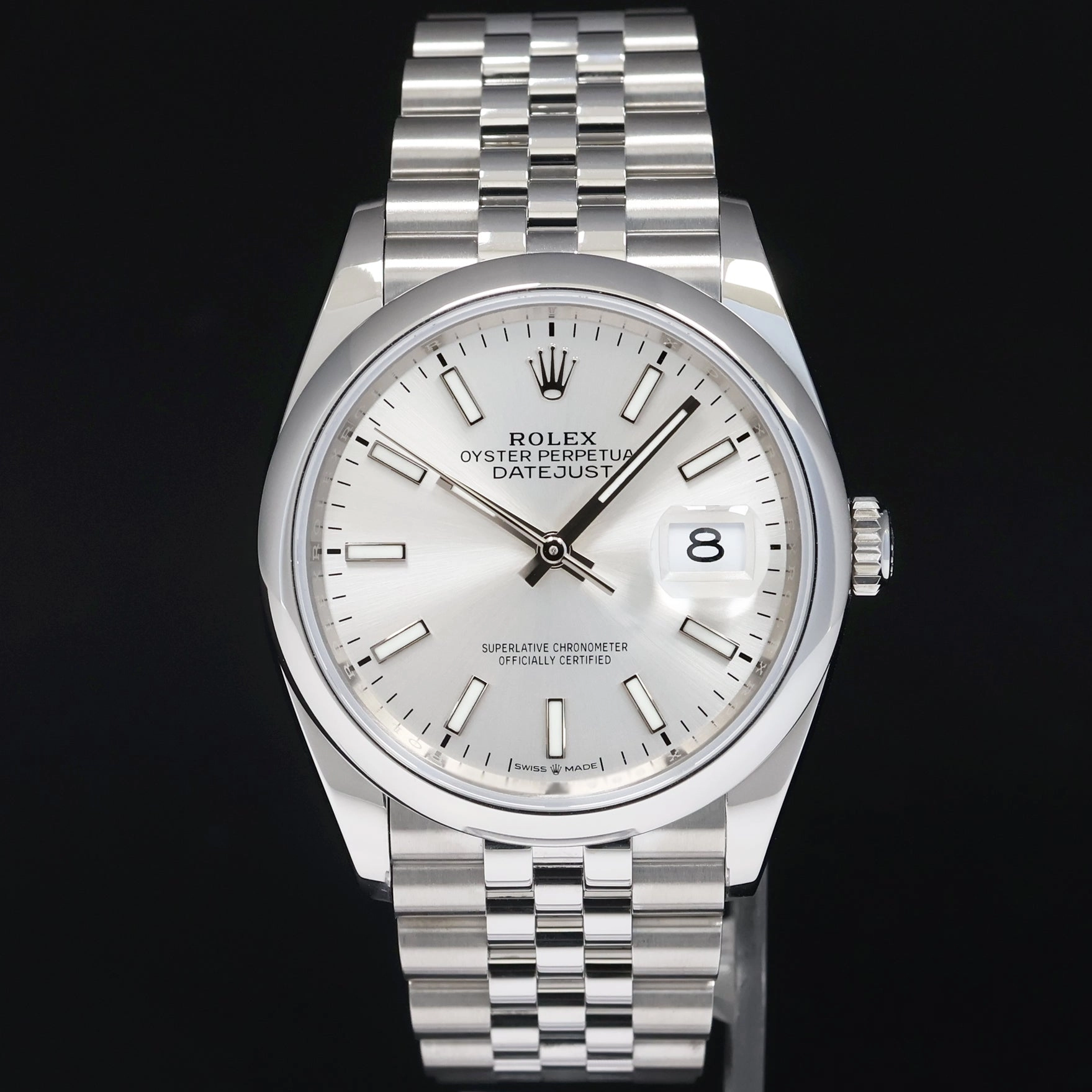 2022 NEW PAPERS Rolex DateJust 36mm 126200 Steel Jubilee Silver Stick Watch Box