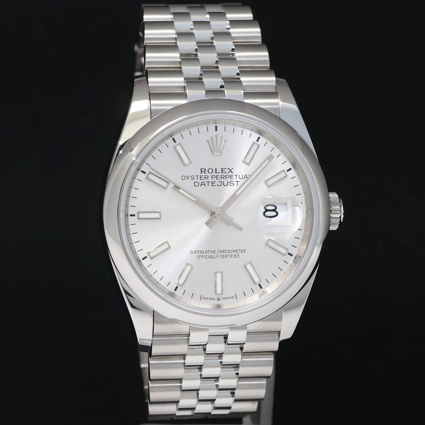 2022 NEW PAPERS Rolex DateJust 36mm 126200 Steel Jubilee Silver Stick Watch Box