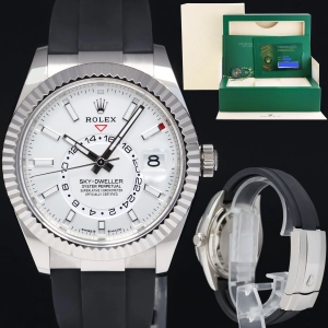 2024 NEW PAPERS Rolex White Sky-Dweller White Gold Oysterflex 336239 Watch Box