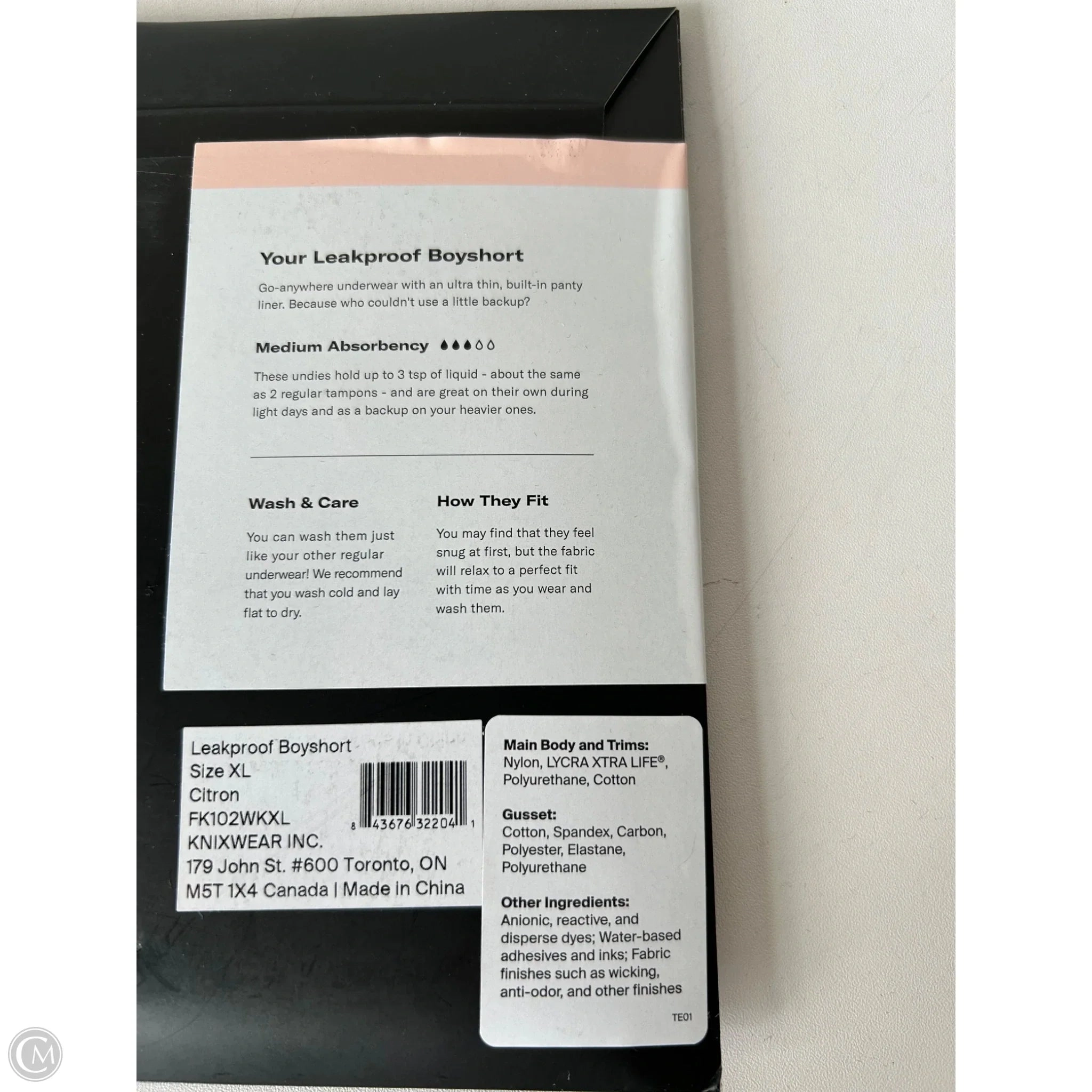 Accessory Label By KNIX LEAKPROOF BOYSHORT, Size: Xlarge