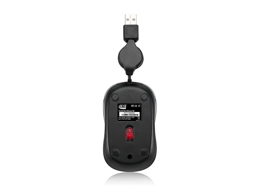 Adesso iMouse S8L - Mouse - right and left-handed - optical - 3 buttons - wired - USB IMOUSES8L