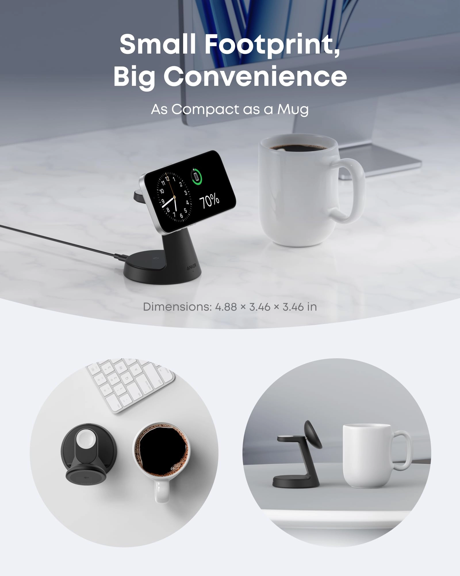 Anker MagGo Wireless Charging Station (3-in-1, Dock Stand) and  Power Bank (10K, Slim)