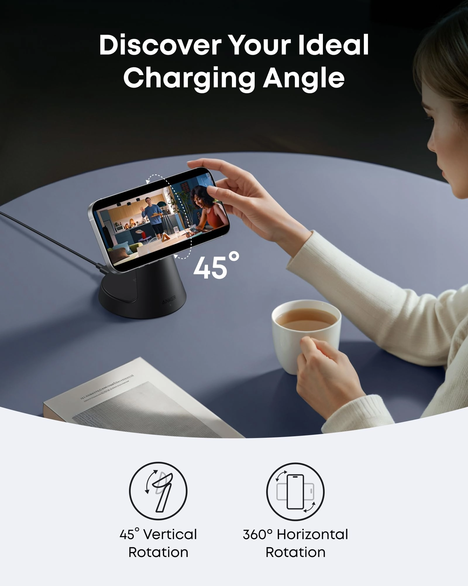 Anker MagGo Wireless Charging Station (3-in-1, Dock Stand) and  Power Bank (10K, Slim)