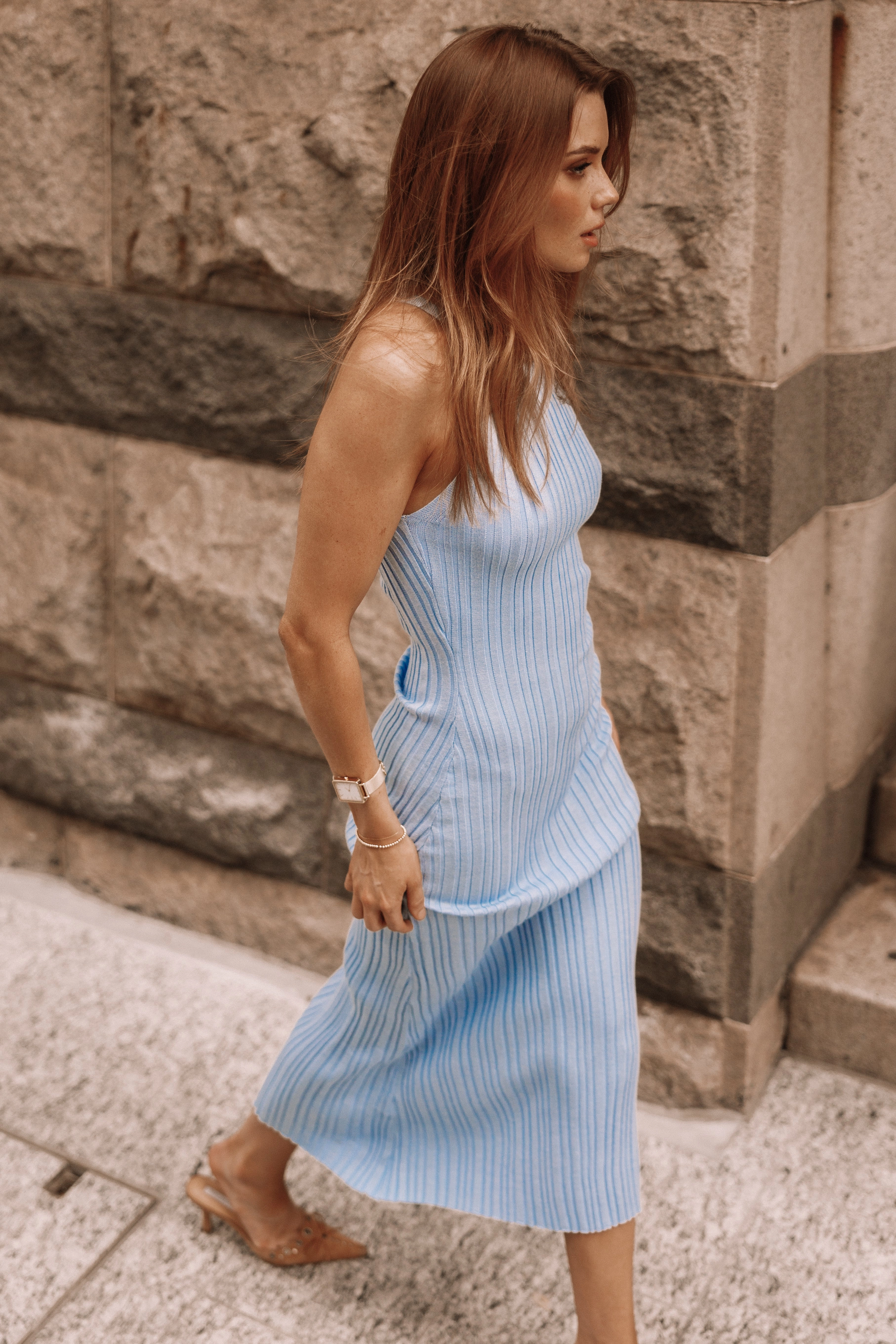 Brighton Maxi Dress - Dusty Blue