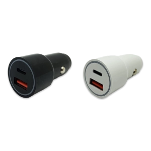 Car Charger Dual Port USB / USB-C 20 Watts - 18 Pieces Per Pack 24465