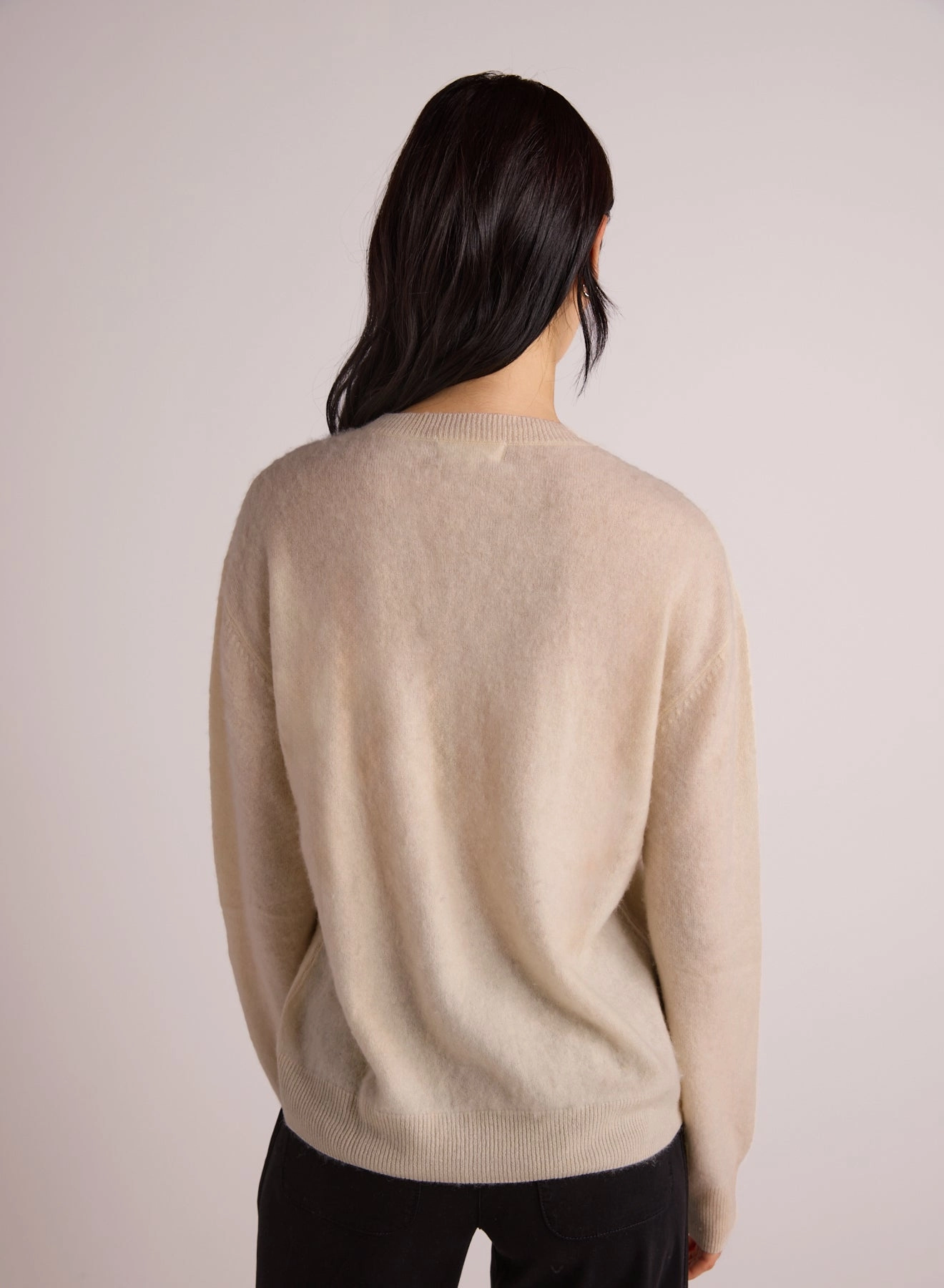 Cashmere  Fuzzy Crew Neck - Rich Ivory