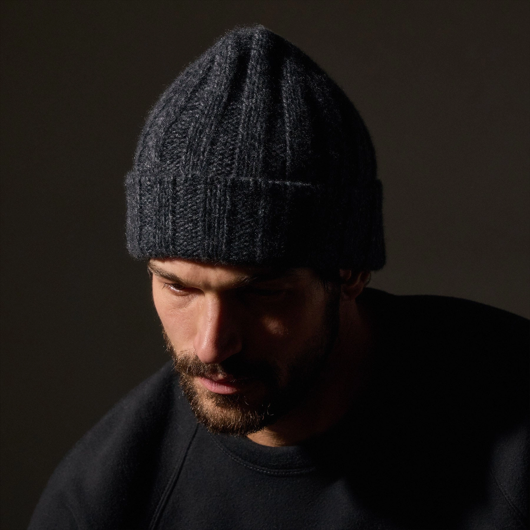 Cashmere Marled Beanie - Charcoal Marl
