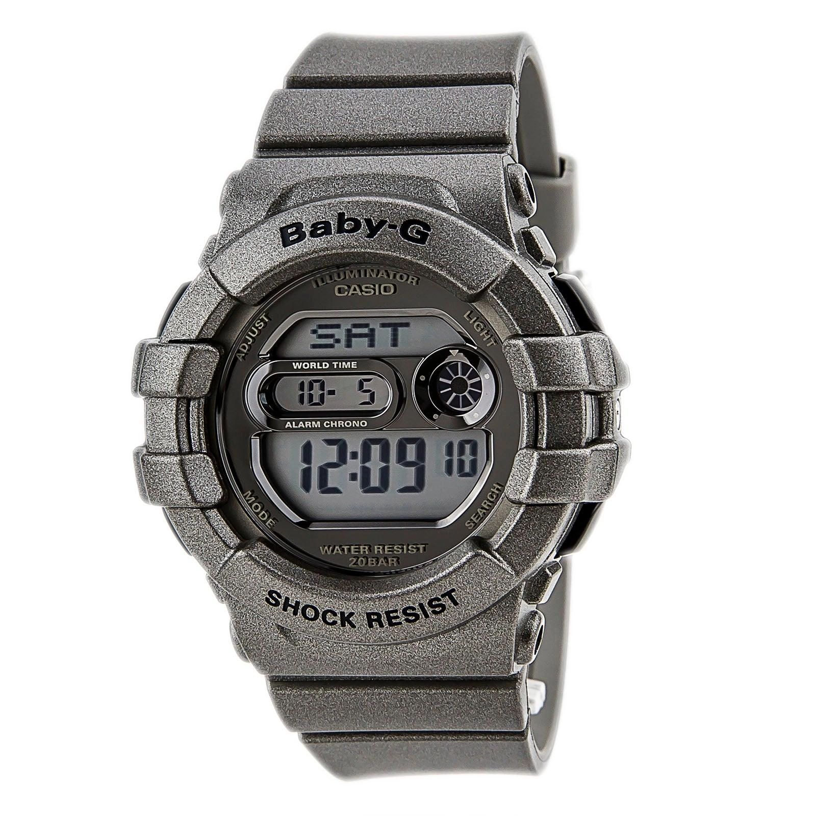 Casio Women's Baby-G Grey LCD Dial Grey Resin Strap World Time Dive Watch | BGD141-8