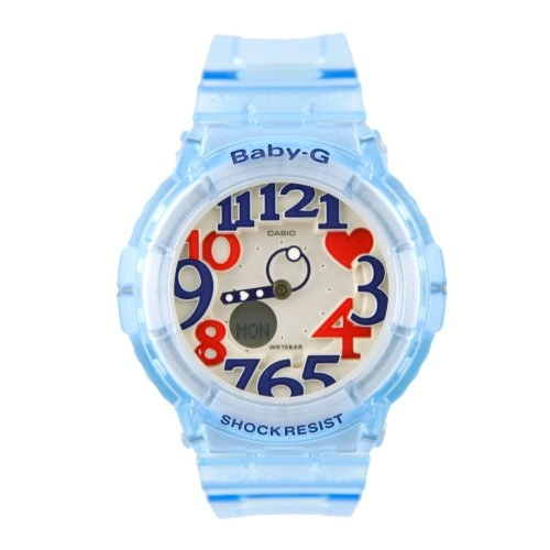 Casio Women's Baby-G Marine Resort White Dial Semi-Transparent Blue Plastic Strap Ana-Digi Alarm Watch | BGA131-2B