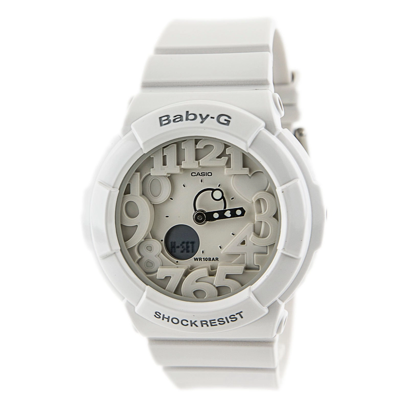 Casio Women's Baby-G White Resin Ana-Digi Black Resin Alarm World Timer Watch | BGA131-7B