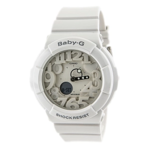 Casio Women's Baby-G White Resin Ana-Digi Black Resin Alarm World Timer Watch | BGA131-7B