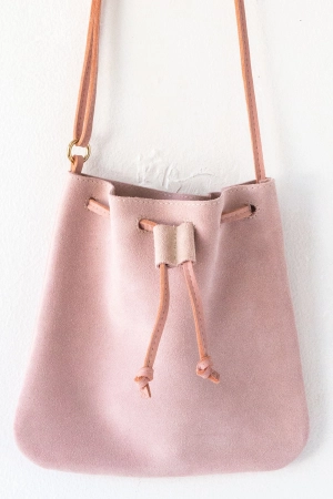 d/e goods small petal suede cross body bag