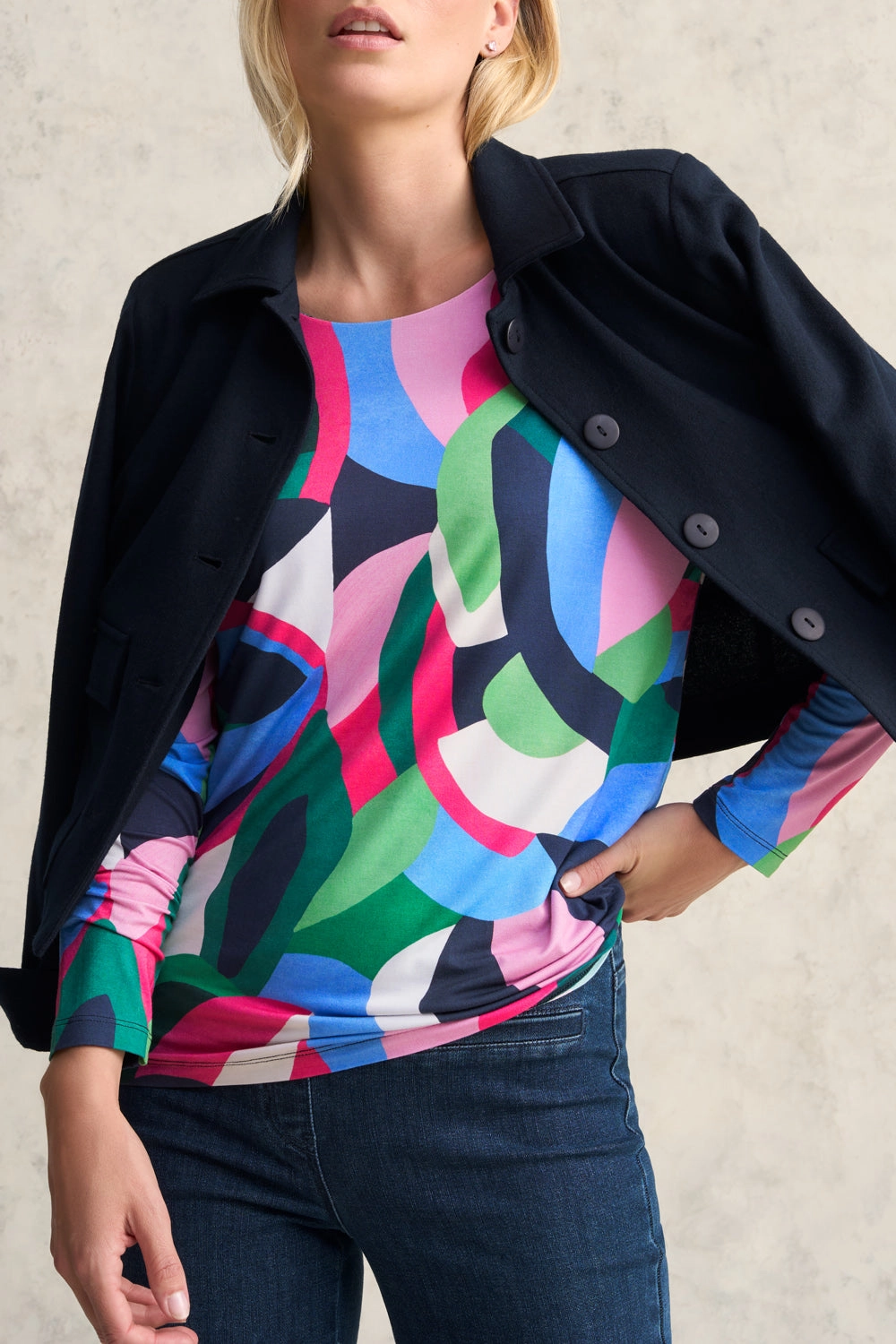 Double Layer Tee - Abstract Print