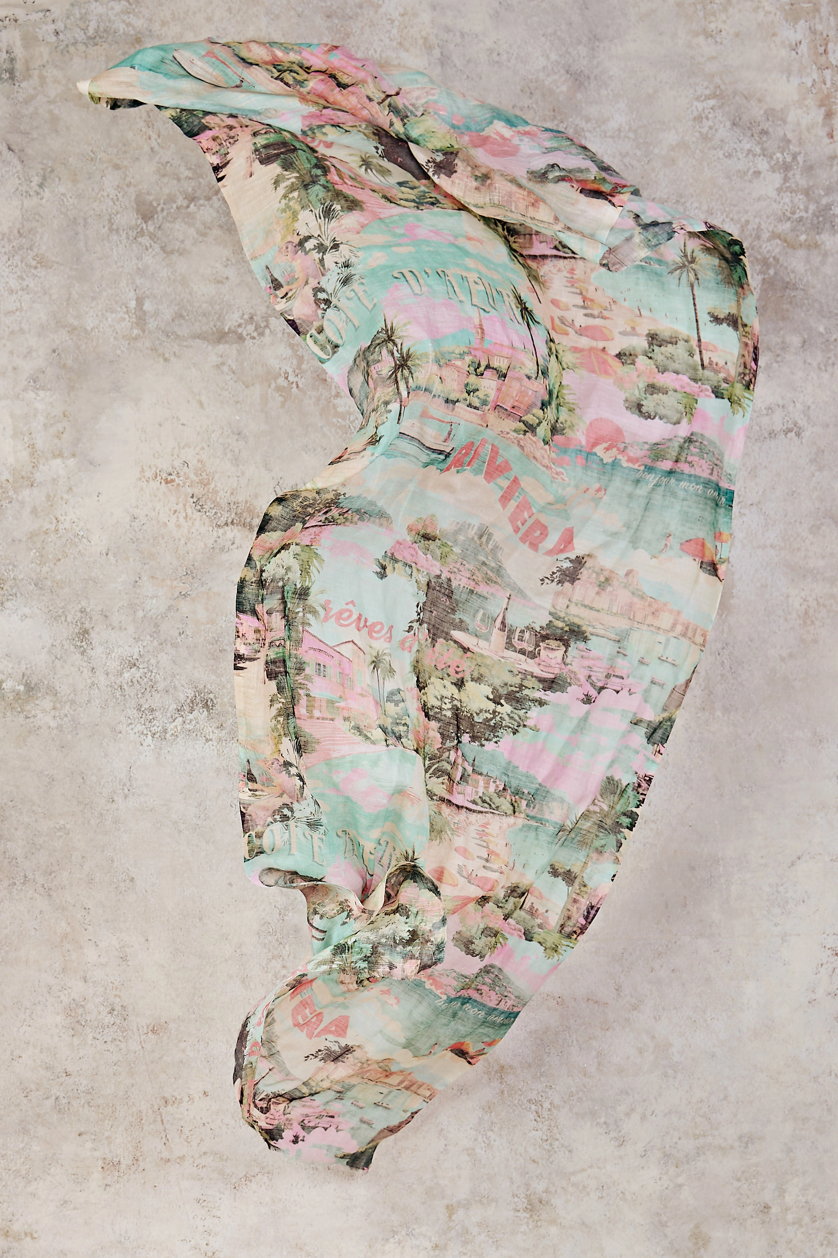 Holiday Print Linen Scarf - Multi