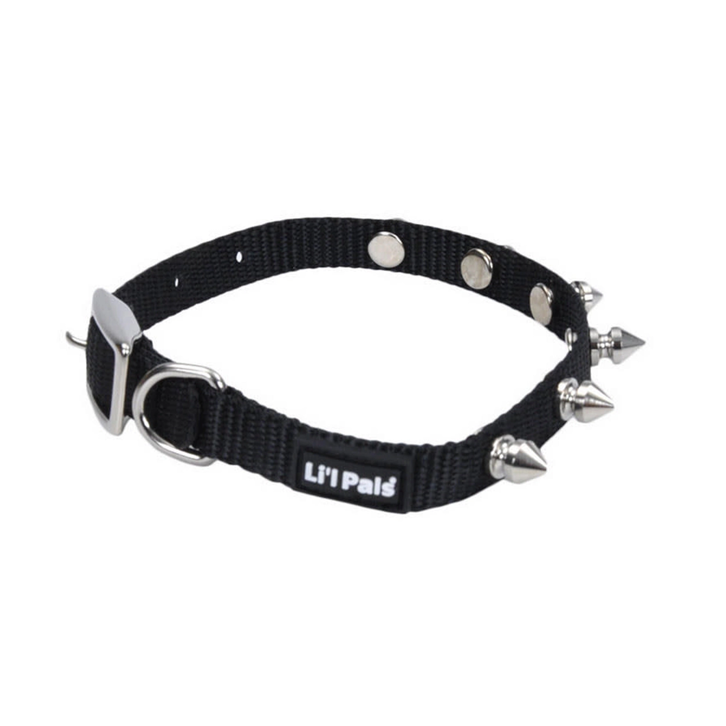 Li'l Pals® Spiked Nylon Dog Collar, Black, Petite X-Small