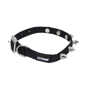 Li'l Pals® Spiked Nylon Dog Collar, Black, Petite X-Small