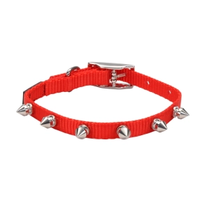 Li'l Pals® Spiked Nylon Dog Collar, Red, Petite Small