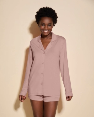 Long Sleeve Top & Boxer Pajama Set