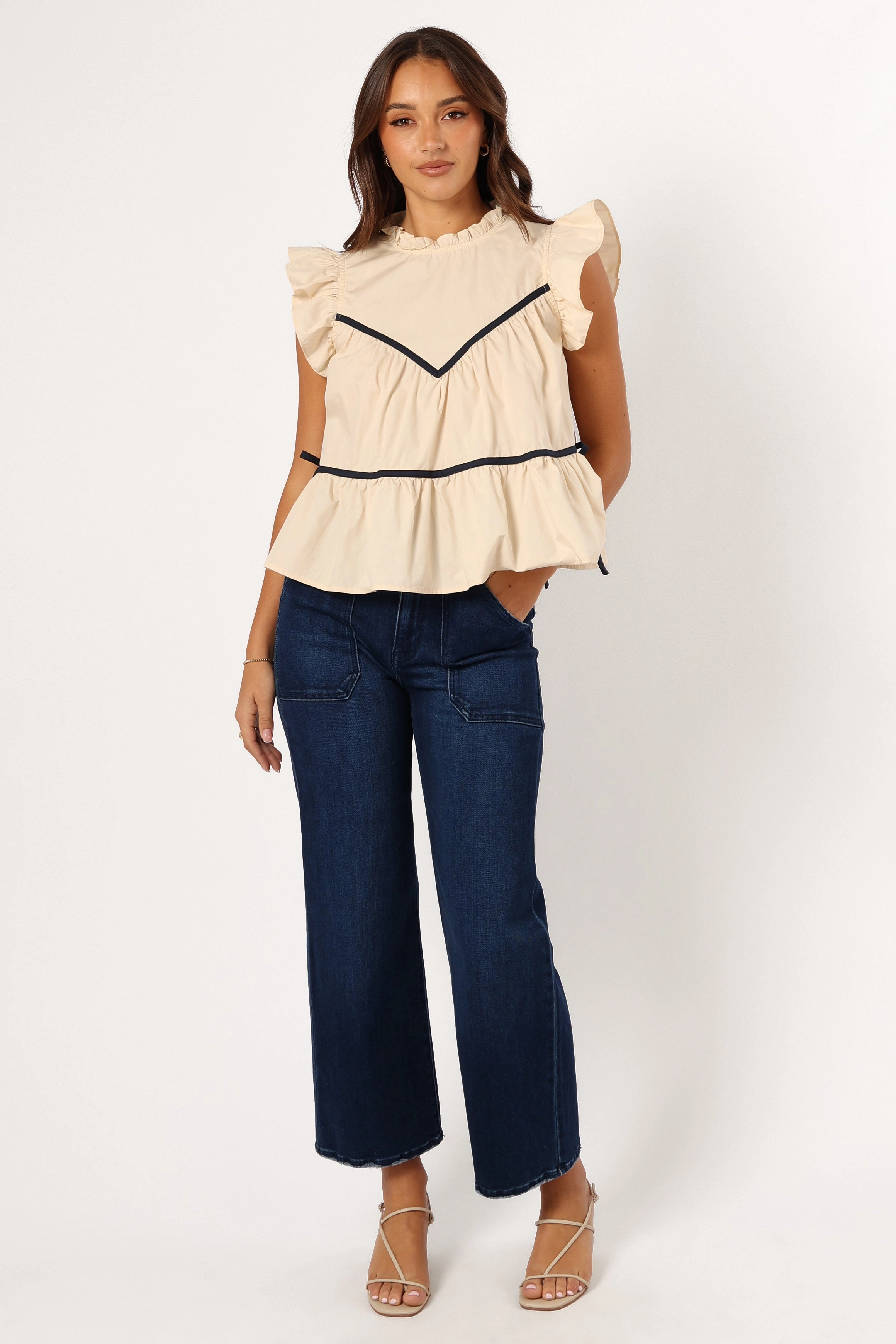 Lynn Ruffle Top - Ivory
