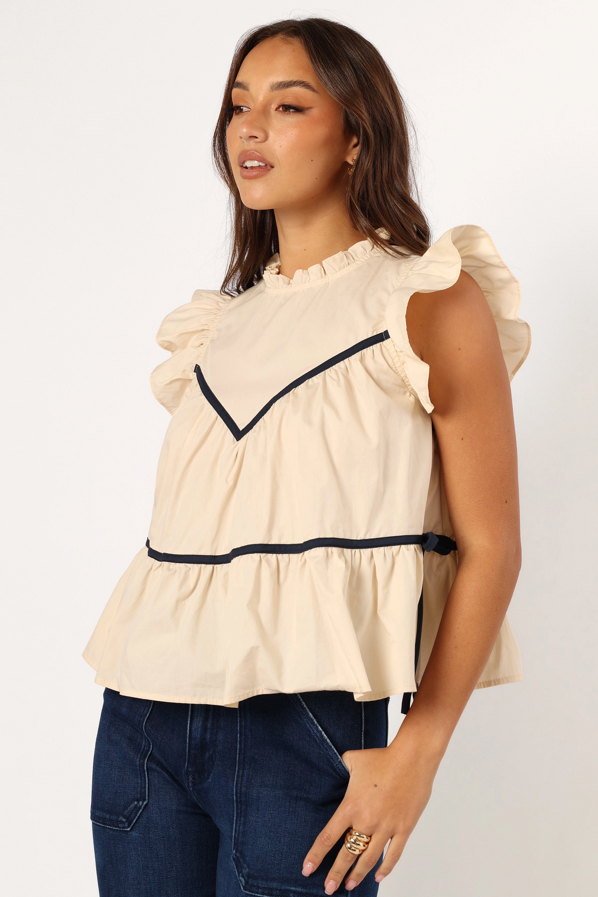 Lynn Ruffle Top - Ivory