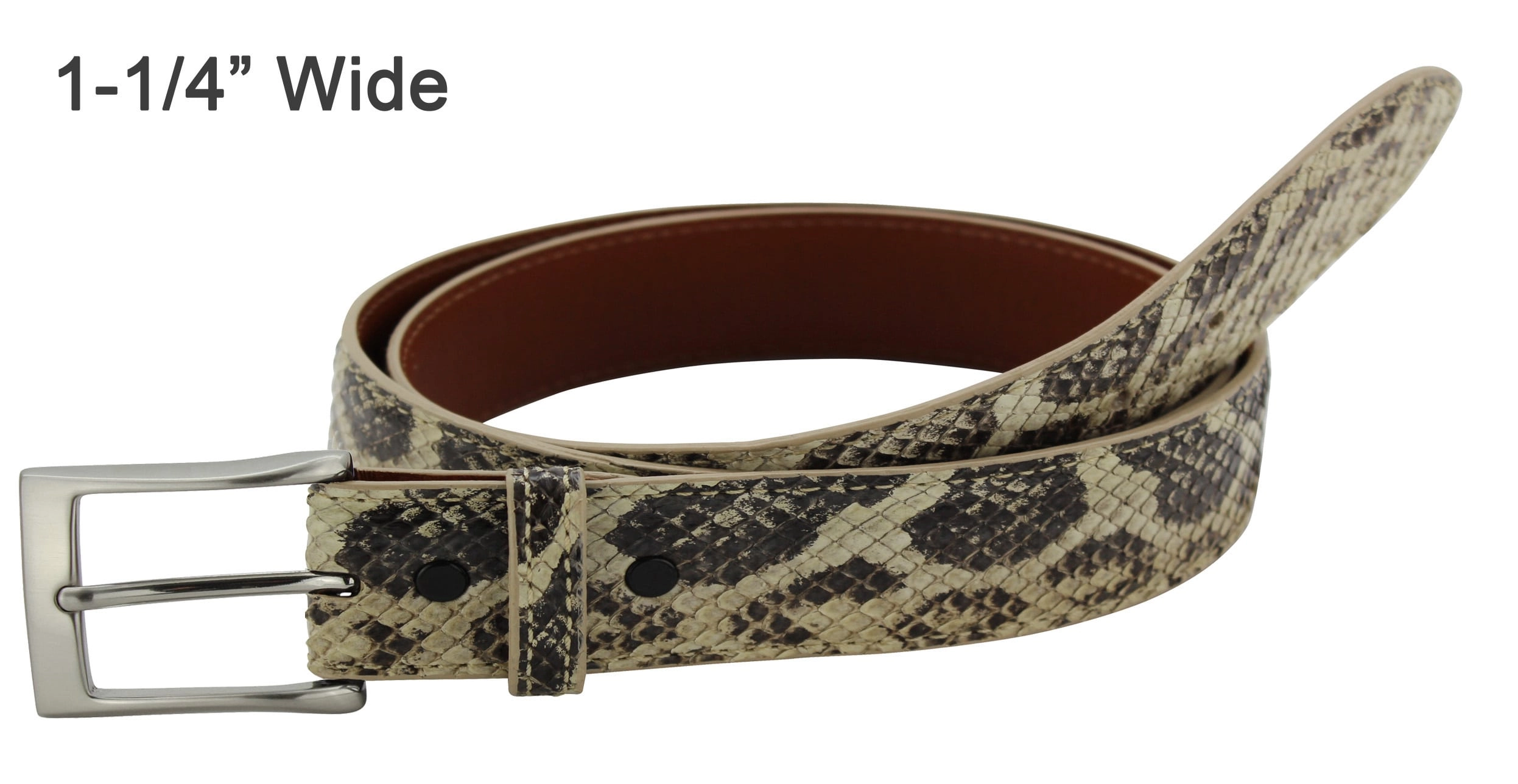 Men's Natural Anaconda Snake Skin Designer Full Grain Leather Belt **Made To Order Allow 5 To 6 Weeks To Ship