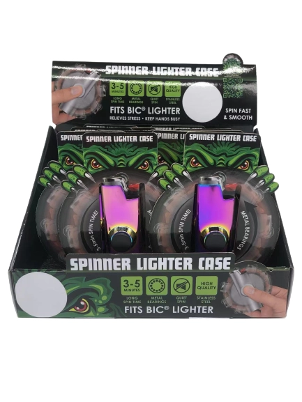 Metal Spinner Lighter Case - 12 Pieces Per Retail Ready Display 23059