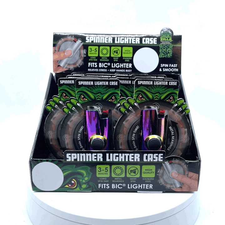 Metal Spinner Lighter Case - 12 Pieces Per Retail Ready Display 23059