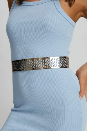 Metallic Patterned Metal Belt