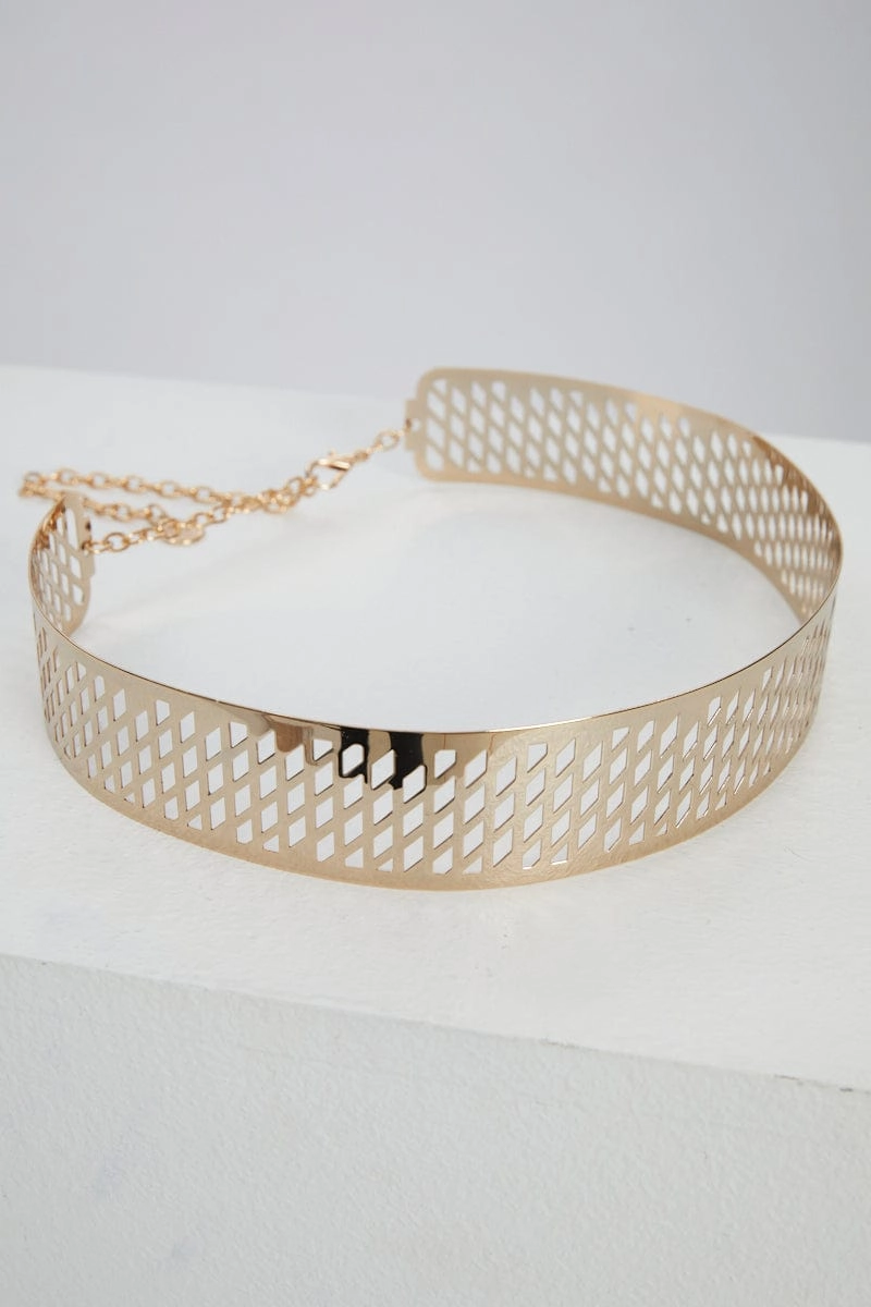 Metallic Patterned Metal Belt