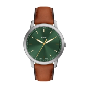 Minimalist Three-Hand Brown Leather Watch