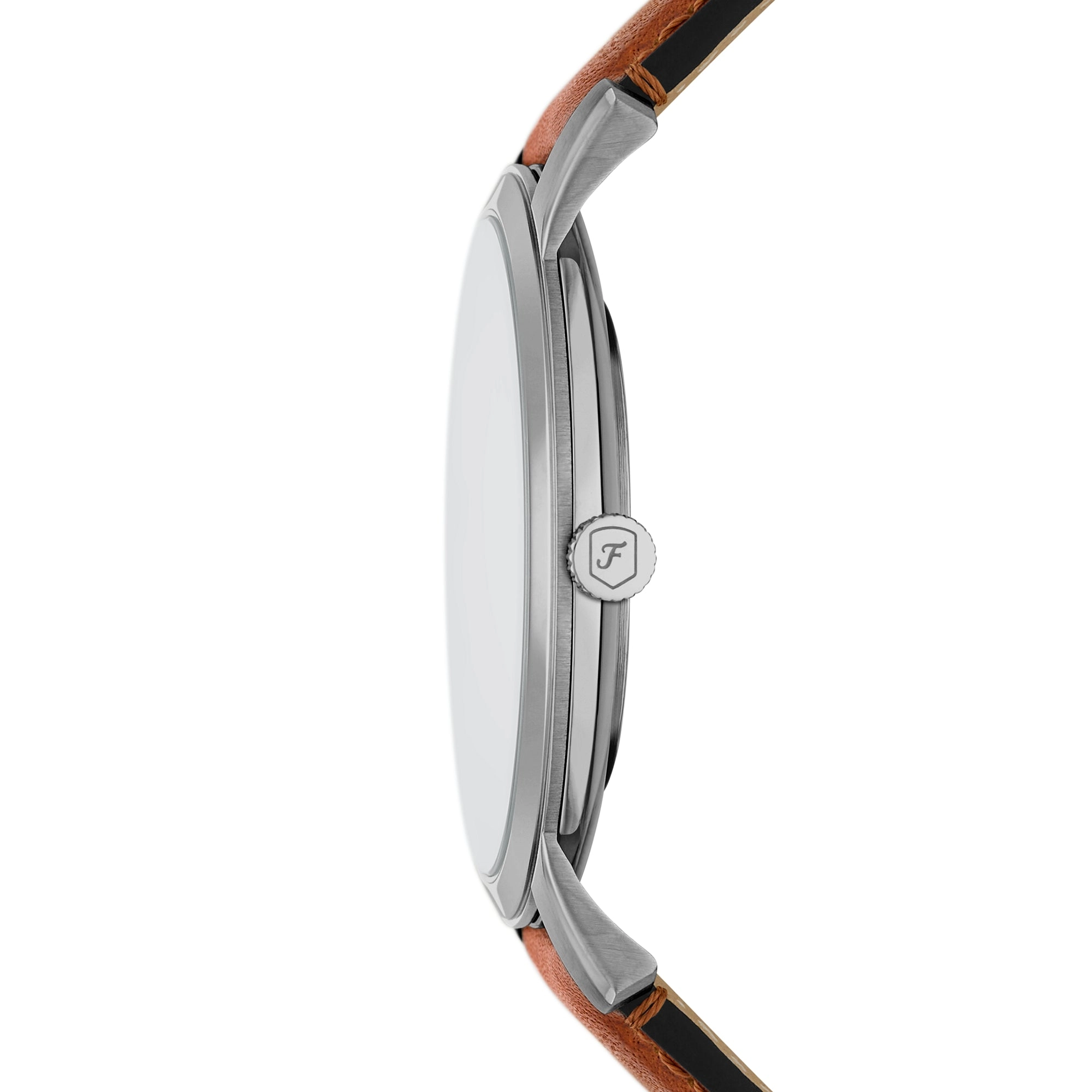Minimalist Three-Hand Brown Leather Watch