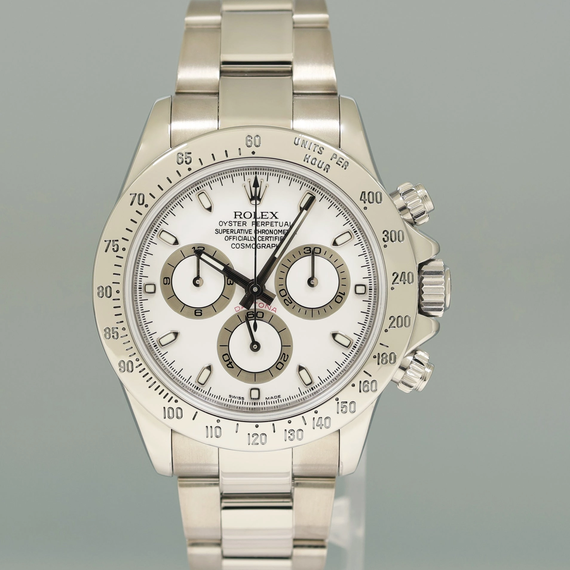 MINT 2008 Rolex Daytona 116520 White Dial Steel Chronograph 40mm Watch Box
