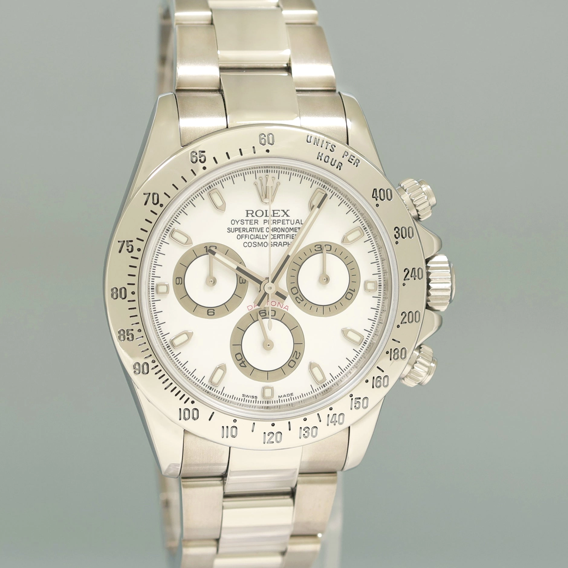 MINT 2008 Rolex Daytona 116520 White Dial Steel Chronograph 40mm Watch Box