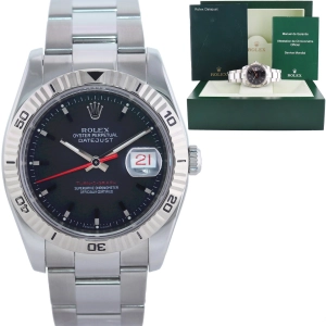 MINT Rolex DateJust Turn-O-Graph 116264 Steel Black White Gold Fluted Watch Box