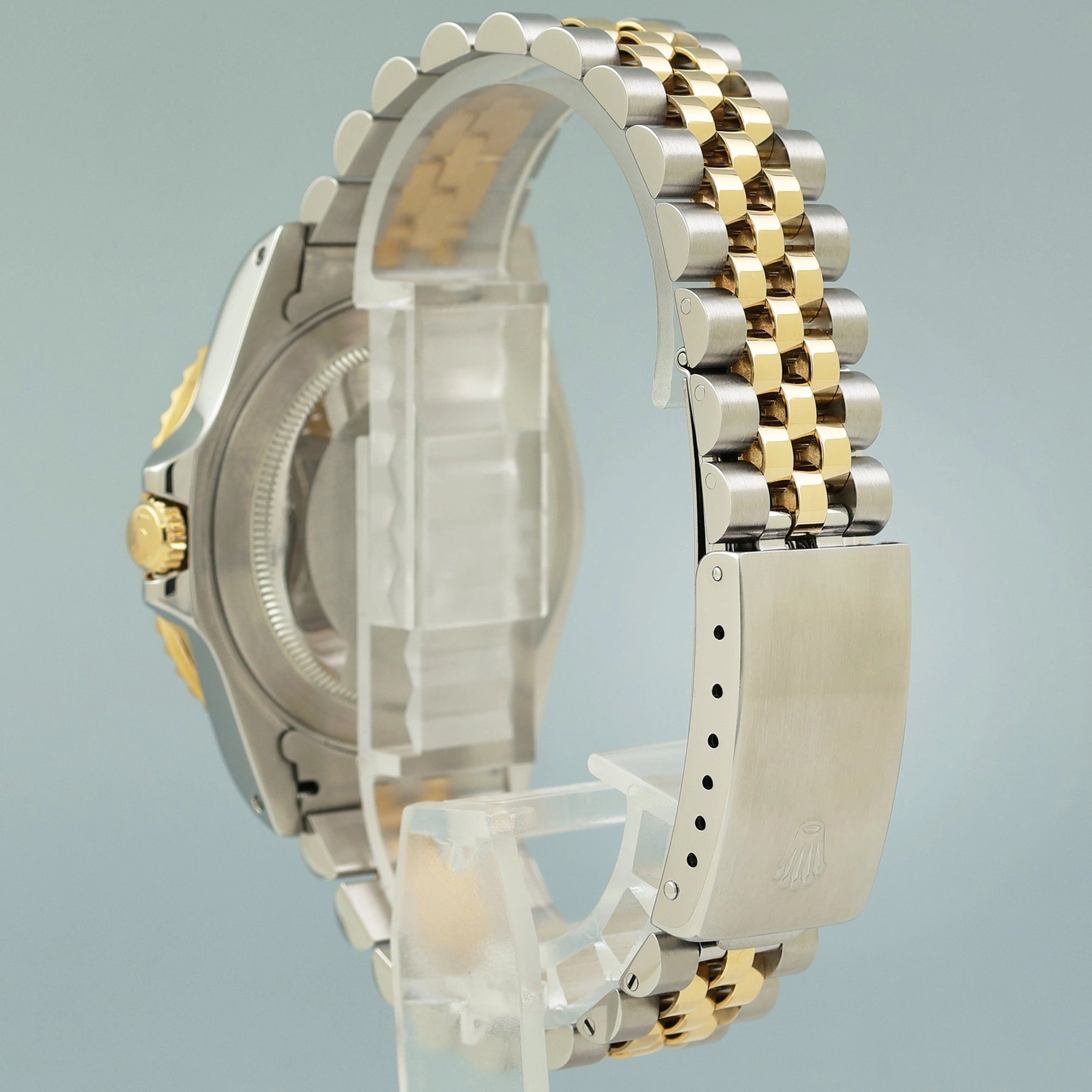 MINT Rolex GMT-Master II 16713 Two-Tone Yellow Gold and Steel Rootbeer Jubilee Watch