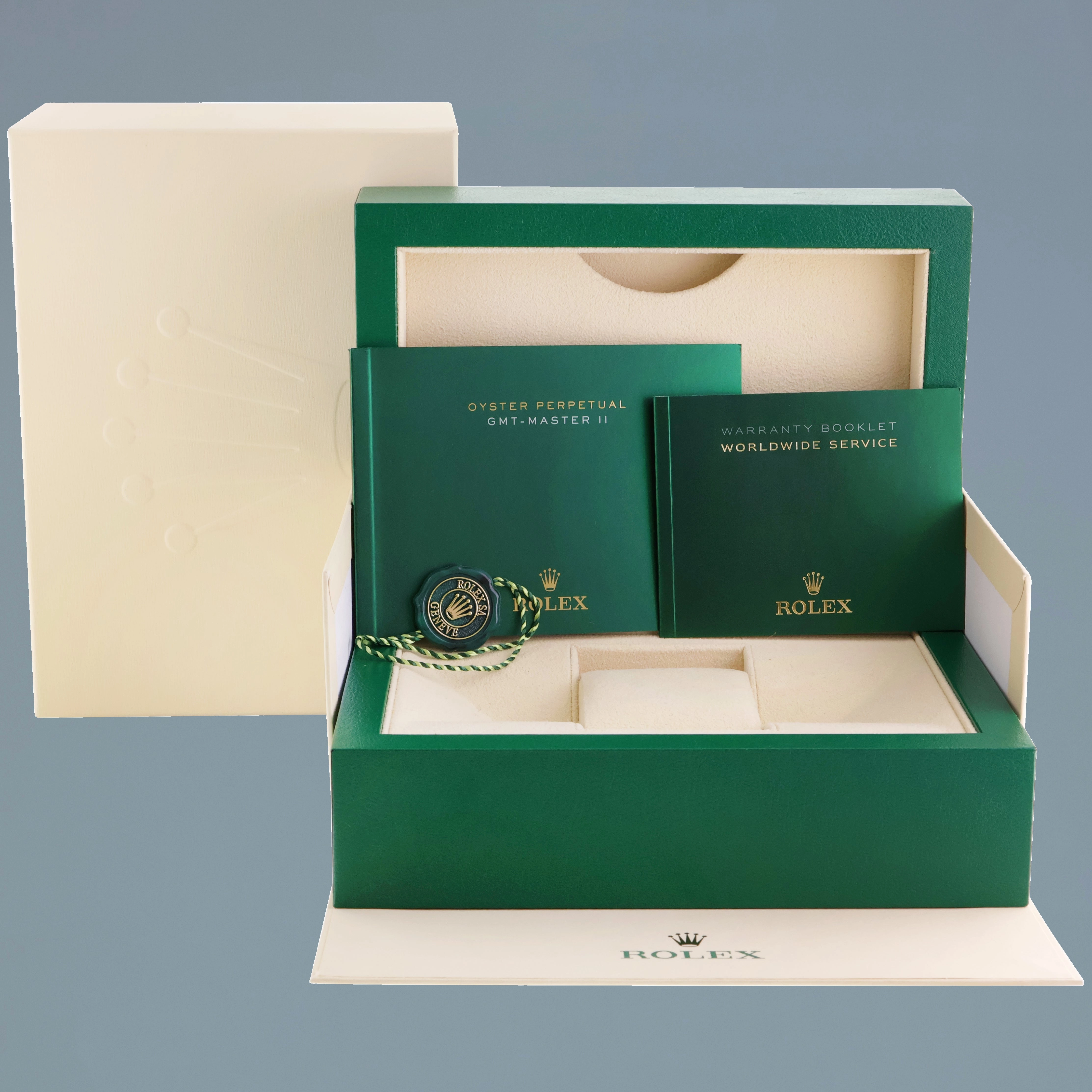MINT Rolex GMT-Master II 2 Ceramic 116713 Black Two Tone Steel Gold Watch Box