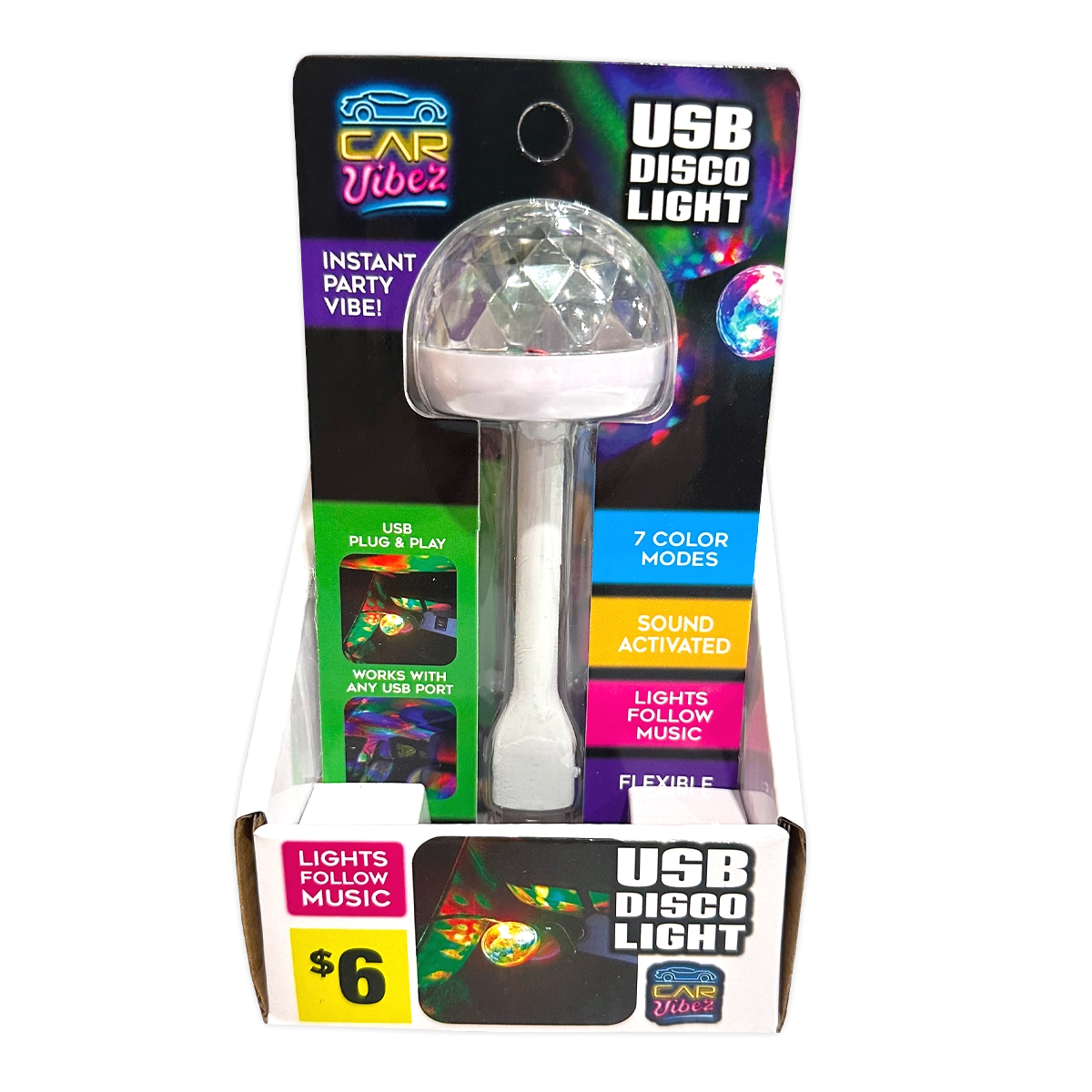 Mood Light Mini USB Disco Ball - 4 Pieces Per Retail Ready Display 41677