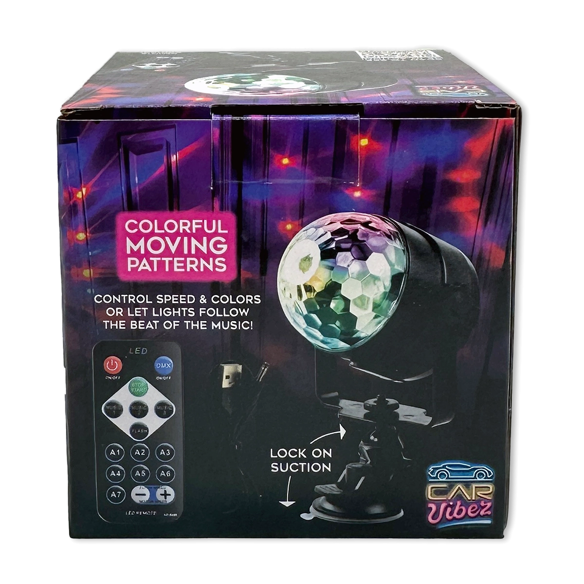 Mood Light USB LED Disco Light with Suction Cup Mount - 4 Pieces Per Retail Ready Display 23575
