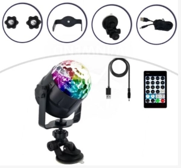 Mood Light USB LED Disco Light with Suction Cup Mount - 4 Pieces Per Retail Ready Display 23575