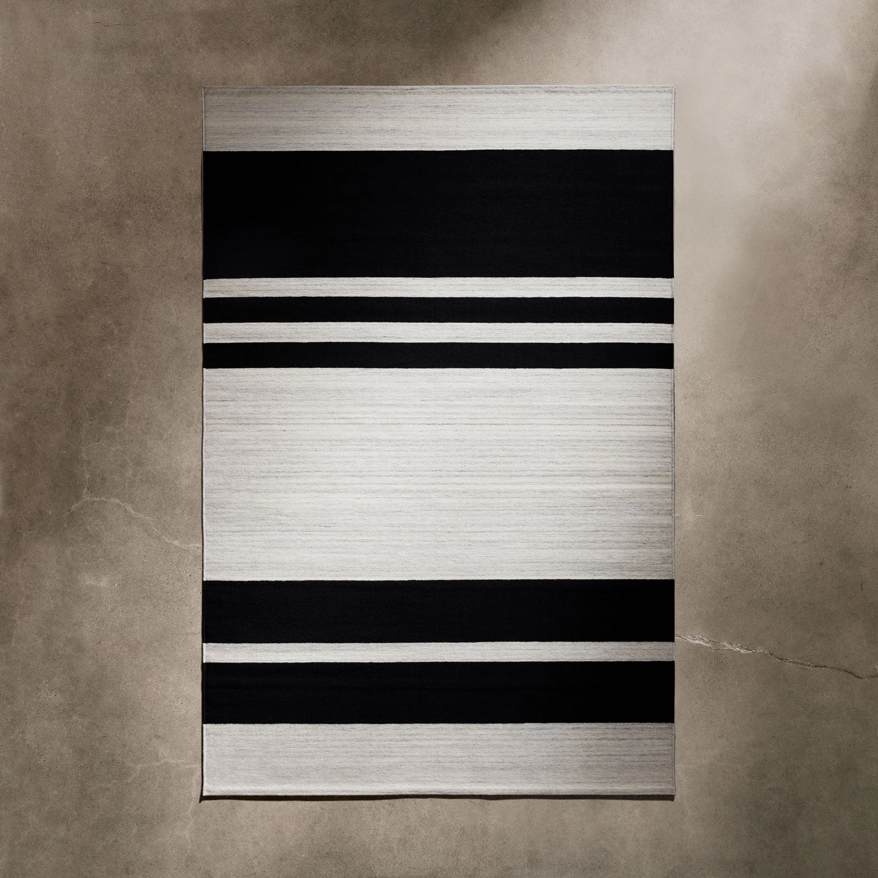 Multi Stripe Area Rug - Natural/Black Stripe