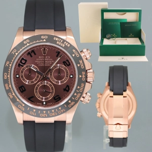 NEW 2021 Rolex Daytona Chocolate Arabic Ceramic 116515 Rose Gold 40mm Watch Box