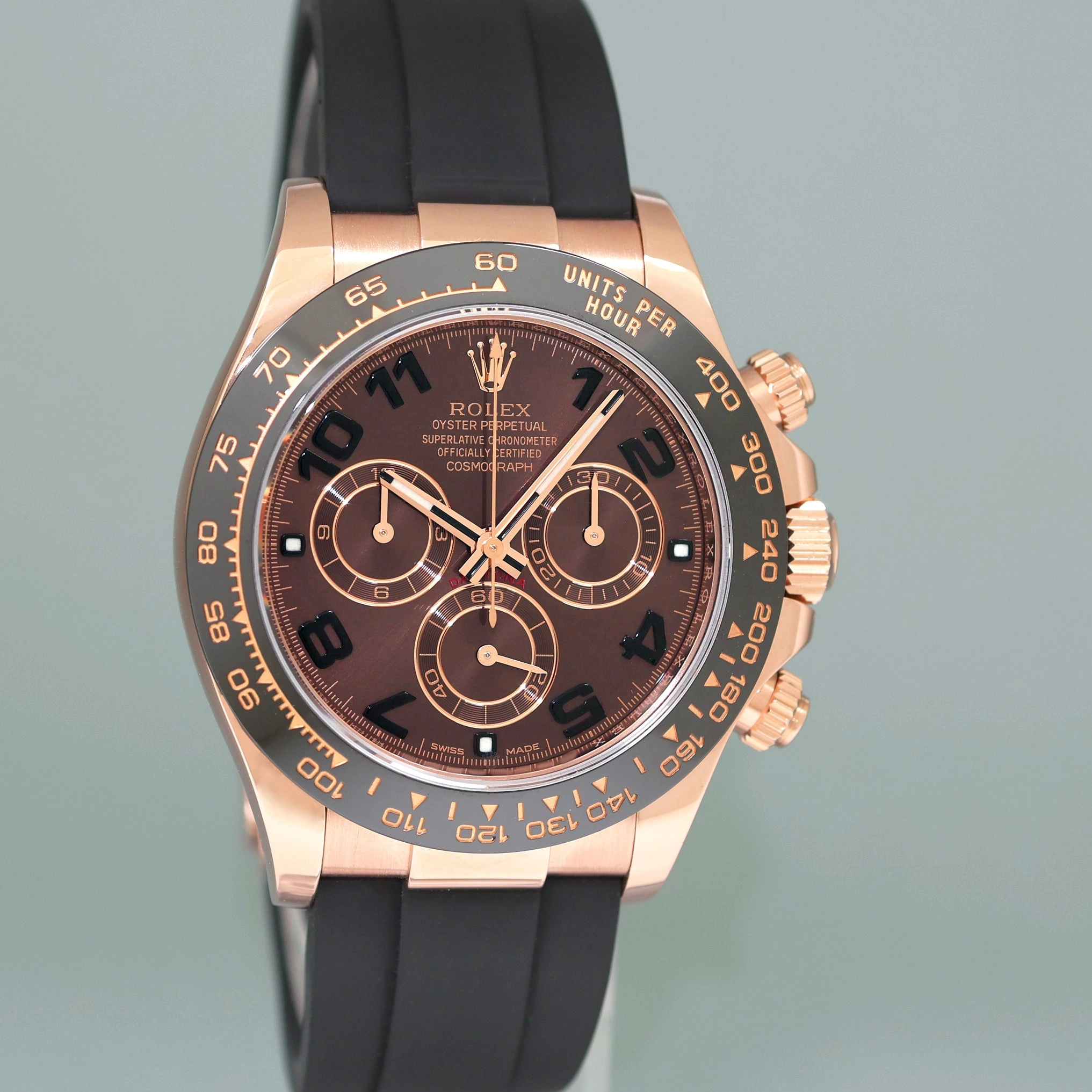 NEW 2021 Rolex Daytona Chocolate Arabic Ceramic 116515 Rose Gold 40mm Watch Box