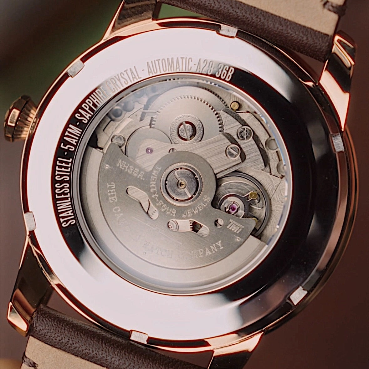 No.29 Automatic Rose Gold, Green and Brown