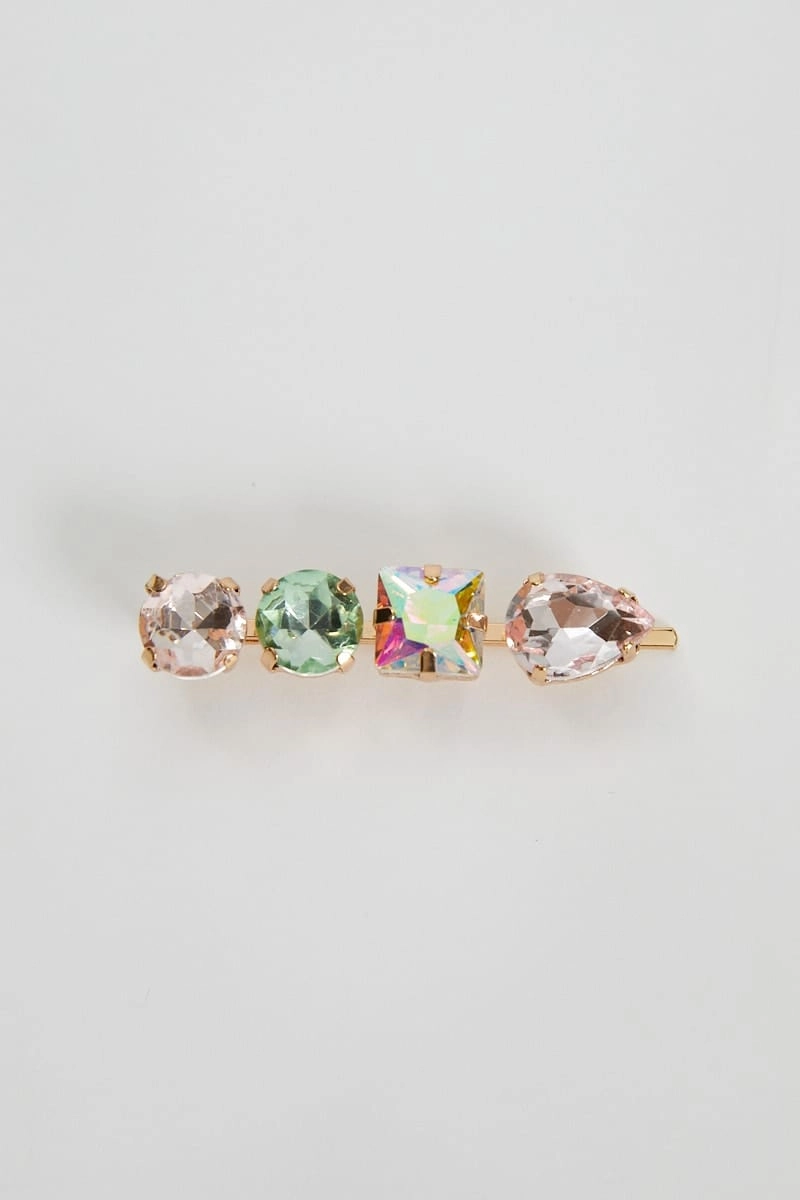 Pink Diamante Hair Clips