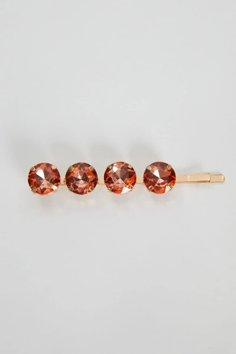 Pink Diamante Hair Clips