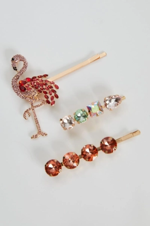 Pink Diamante Hair Clips