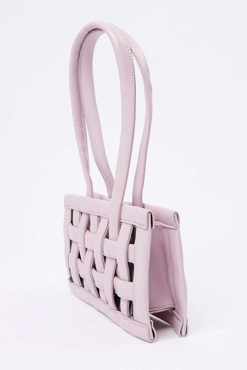 Purple Woven Detail Handbag